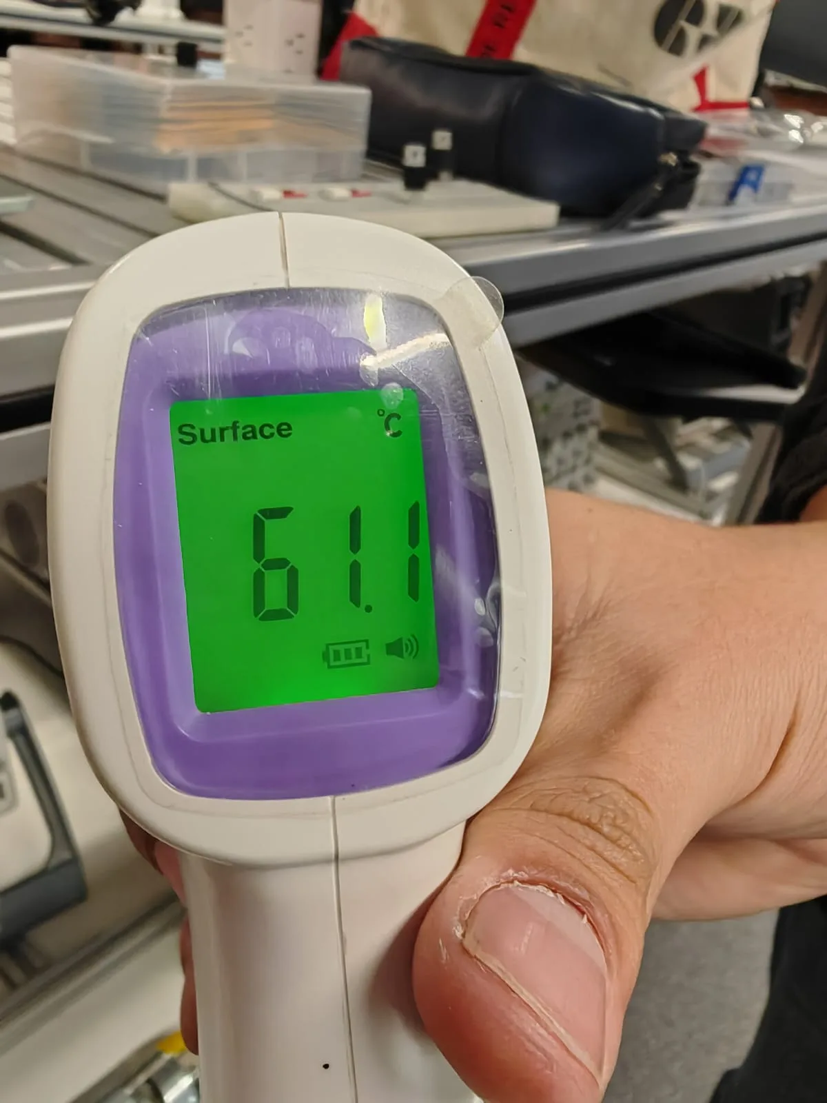 Medición de temperatura sobre el prototipo del puente H